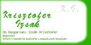 krisztofer izsak business card